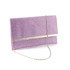 SPARKLY SHIMMERY PINK ENVELOPE CLUTCH PURSE WOMAN